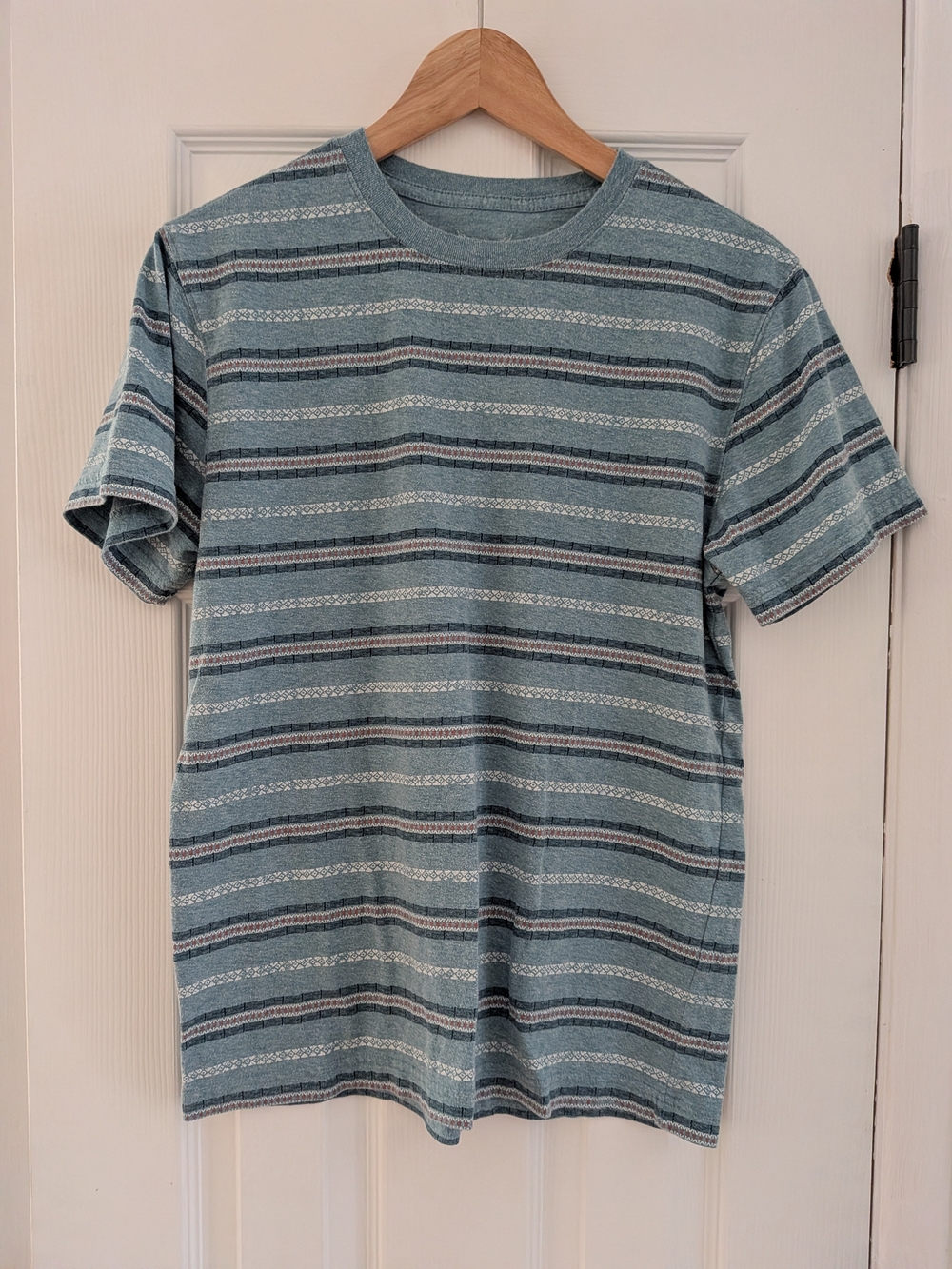 Faded Glory Mens Blue And White Striped T Shirt Size Small 34-36